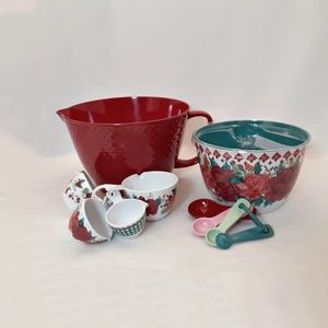Pioneer Woman Batter Bowl Measure Cups Spoons Set